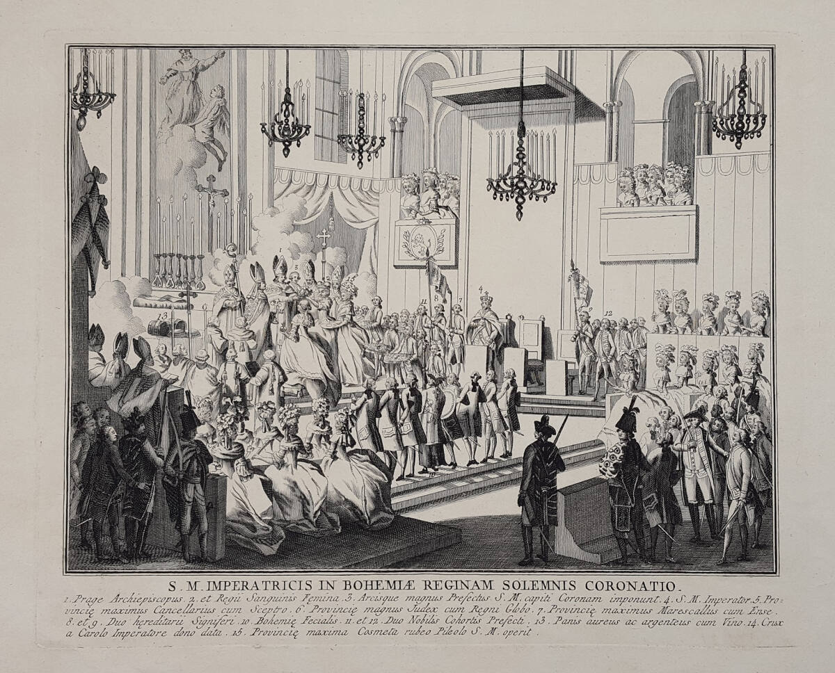 Anonym, Krönung von Kaiserin Maria Ludovika zur Königin von Böhmen am 6. September 1791 im Veitsdom in Prag
