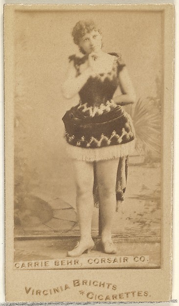 Allen & Ginter, Carrie Behr, Corsair Co., from the Actors and Actresses series (N45, Type 1) for Virginia Brights Cigarettes