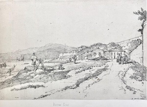 George Chinnery, Coastal road near Fort Bomparto, Macau