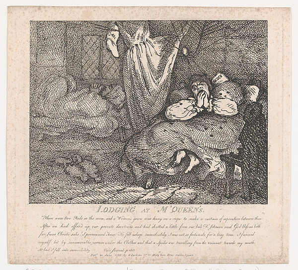 Thomas Rowlandson, Lodging at M'Queen's (Picturesque Beauties of Boswell, Part the Second)