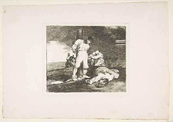 Goya (Francisco de Goya y Lucientes), Plate 15 from "The Disasters of War" (Los Desastres de la Guerra): 'And there is no help' (Y no hai remedio)