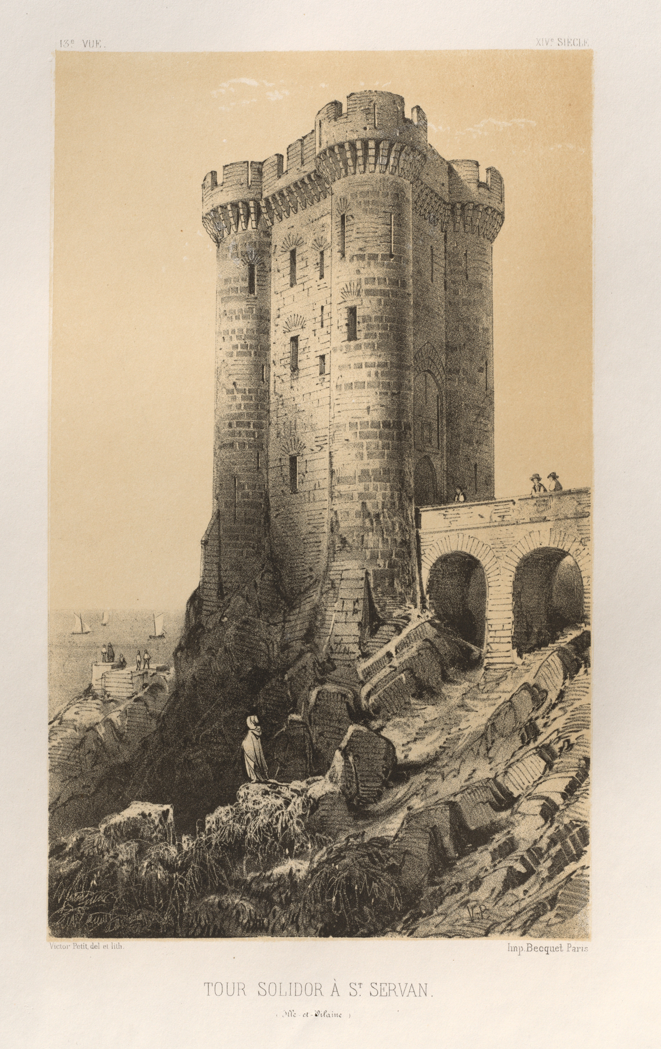 Victor Petit, Architecture Pittoresque ou Monuments des xveme. Et xvieme. Siecles: Chateaux De France des XV et XVI Siecles: Pl.13, Tour Solidor a St. Servan (Ille-et-Vilaine)
