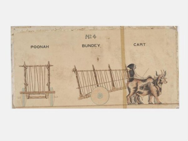 Unknown, One of twenty-one drawings of various types of indigenous conveyance in Poona showing side view and section.