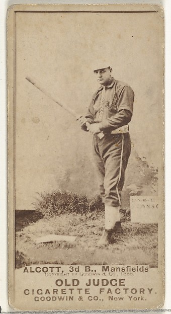 Goodwin & Company, Charles Alcott, 3rd Base, Mansfield, from the Old Judge series (N172) for Old Judge Cigarettes