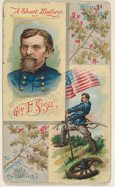 W. Duke, Sons & Co., A Short History of General F. Sigel, from the Histories of Generals series (N114) issued by W. Duke, Sons & Co. to promote Honest Long Cut Smoking and Chewing Tobacco