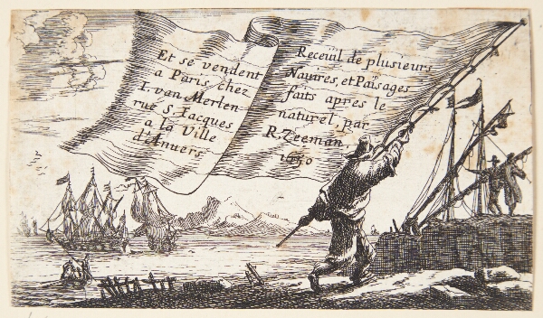 Reinier Zeeman, Sømand med en fane. Titelblad til "Søstykker og landskaber"
