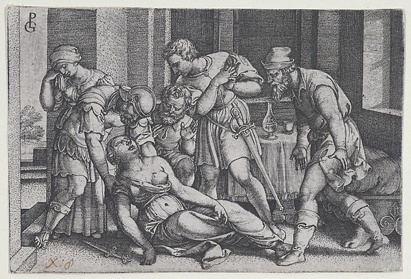 Georg Pencz, Suicide of Lucretia, from "Scenes from Roman History"