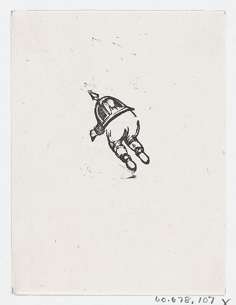 José Guadalupe Posada, A helmet and a figure's lower body