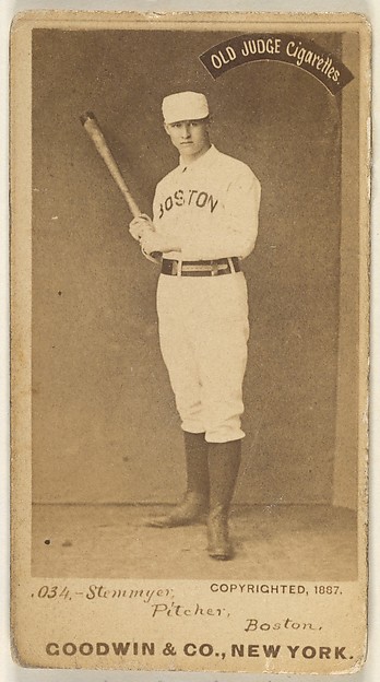 Goodwin & Company, Stemmyer, Pitcher, Boston, from the Old Judge series (N172) for Old Judge Cigarettes
