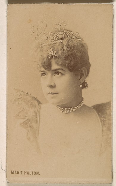Kinney Brothers Tobacco Company, Marie Halton, from the Actresses series (N246), Type 1, issued by Kinney Brothers to promote Sporting Extra Cigarettes