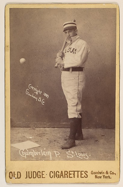 Goodwin & Company, Ice Box Chamberlain, Pitcher, St. Louis Browns, from the series Old Judge Cigarettes