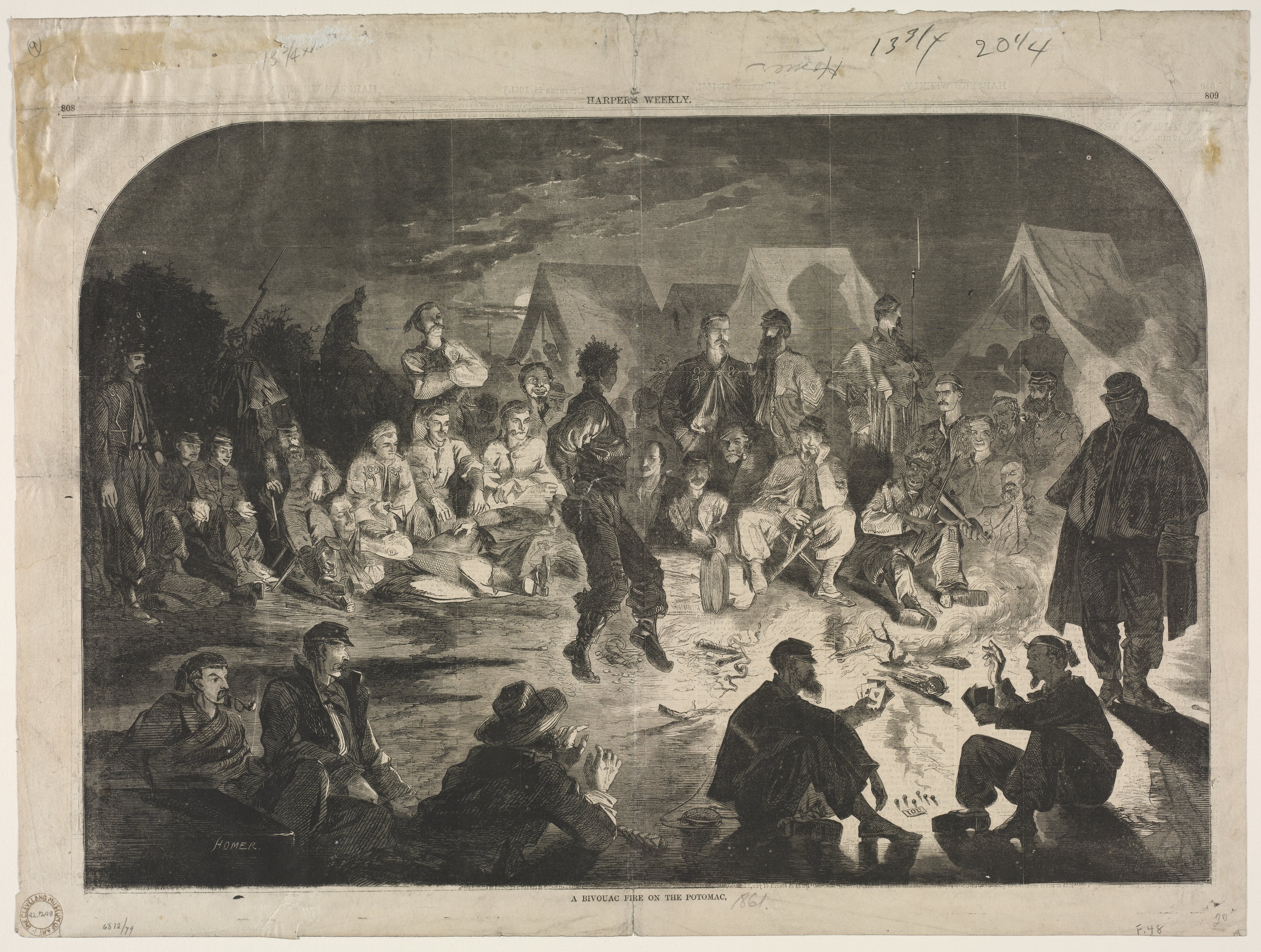 Winslow Homer, A Bivouac Fine on the Potomac