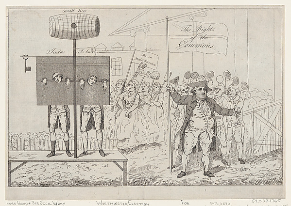 Thomas Rowlandson, Sir Cecil Wray in the Pillory