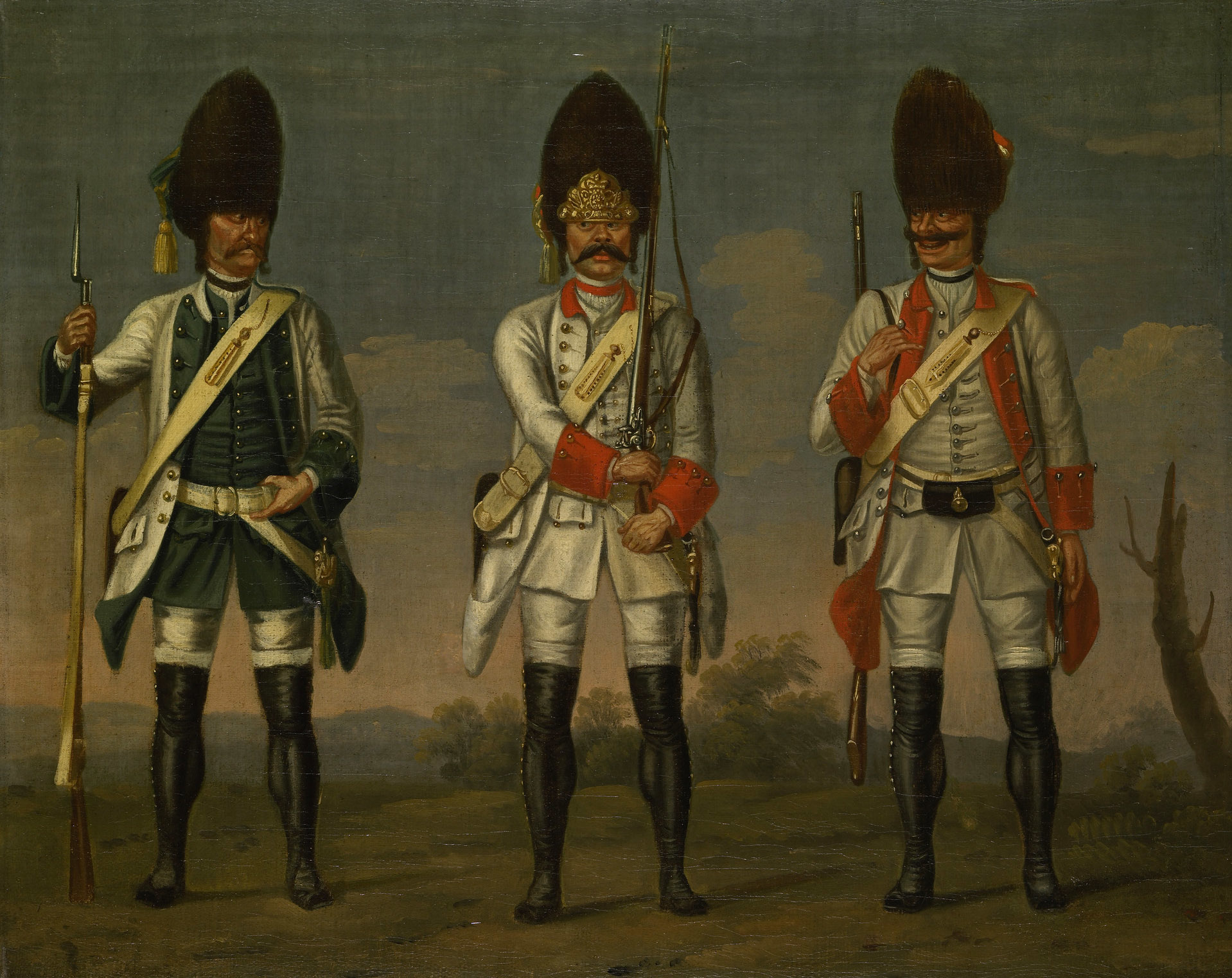 David Morier, Grenadiers, Infantry Regiments 'Los Rios', 'Waldeck' and 'Wurmbrand'