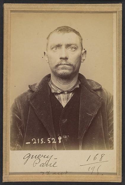 Alphonse Bertillon, Guéry. Paul, Alphonse. 37 ans, né le 30/6/56 à Laversine (Aisne). Journalier. Anarchiste. 12/3/94.