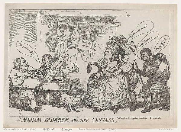 Thomas Rowlandson, Madam Blubber On Her Canvass