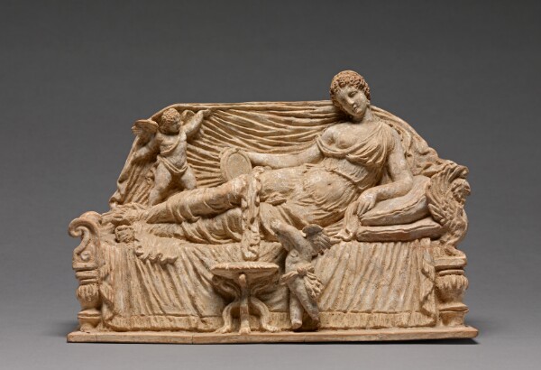 Unknown, Imitation of a Statuette of a Female Reclining on a Couch with Erotes