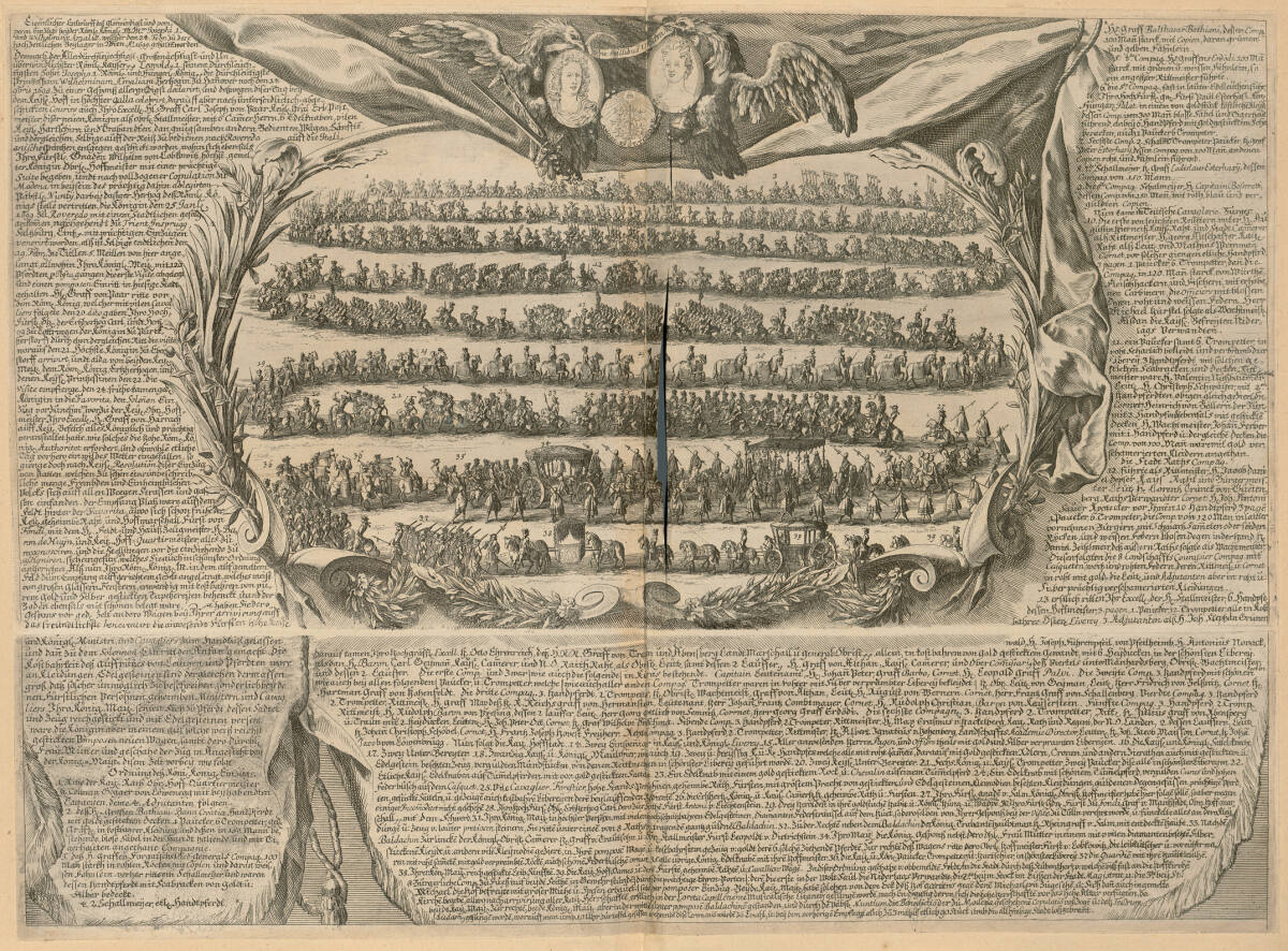 Anonym, Feierlicher Einzug des Römischen Königs Joseph I. und seiner Gattin Wilhelmine Amalie in Wien am 24. Februar 1699