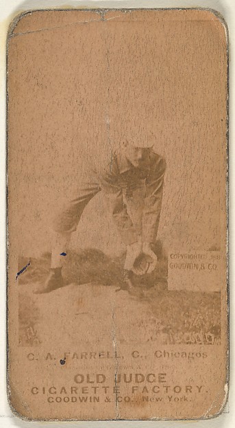 Goodwin & Company, Charles Andrew "Duke" Farrell, Catcher, Chicago, from the Old Judge series (N172) for Old Judge Cigarettes