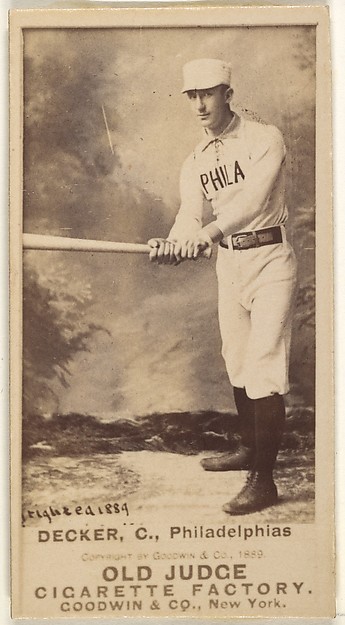 Goodwin & Company, Decker, Catcher, Philadelphia, from the Old Judge series (N172) for Old Judge Cigarettes