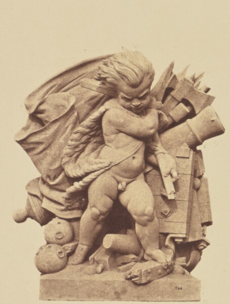 Édouard Baldus, ["Les Combats", Sculpture by Jean-François Soitoux, Decoration of the Louvre, Paris]
