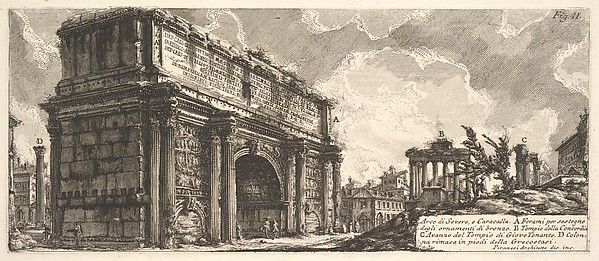 Giovanni Battista Piranesi, The Arch of Septimius Severus (Arco di Severo, e Caracalla)