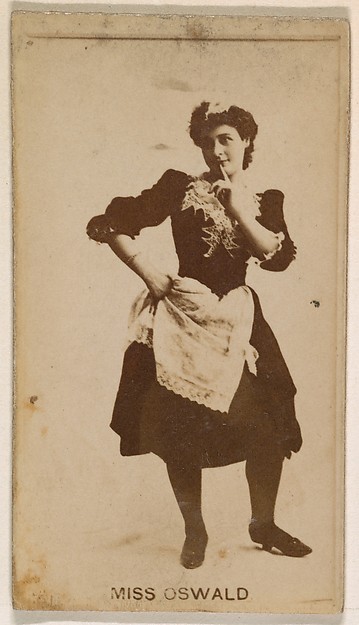 Kinney Brothers Tobacco Company, Miss Oswald, from the Actresses series (N245) issued by Kinney Brothers to promote Sweet Caporal Cigarettes