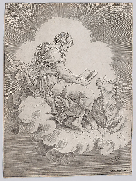 Agostino Veneziano (Agostino dei Musi), Saint Luke