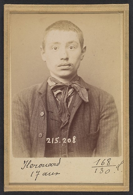 Alphonse Bertillon, Herouard. Henri. 17 ans, né à Paris XVIIe. Serrurier. Anarchiste. 6/3/94.