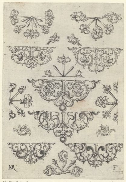 Mignot, Daniel, (active 1593-1596), (printmaker), Different ornamental designs: Twelve studs