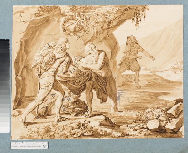 Unknown artist, Uhlands "Graf Eberhard der Rauschebart, der Überfall im Wildbad"
