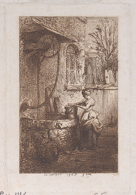 Charles Jacque, Woman at a Well