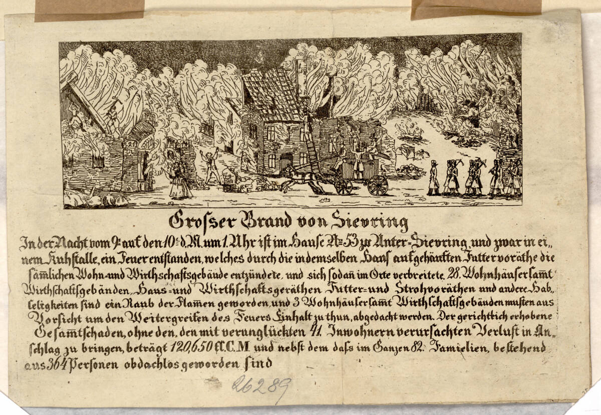 Anonym, Brandkatastrophe in Sievering