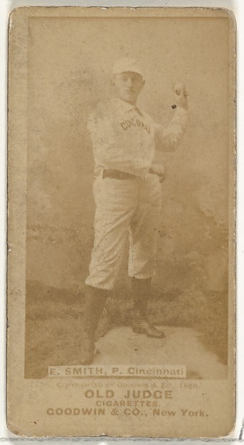 Goodwin & Company, Elmer Ellsworth "Mike" Smith, Pitcher, Cincinnati, from the Old Judge series (N172) for Old Judge Cigarettes