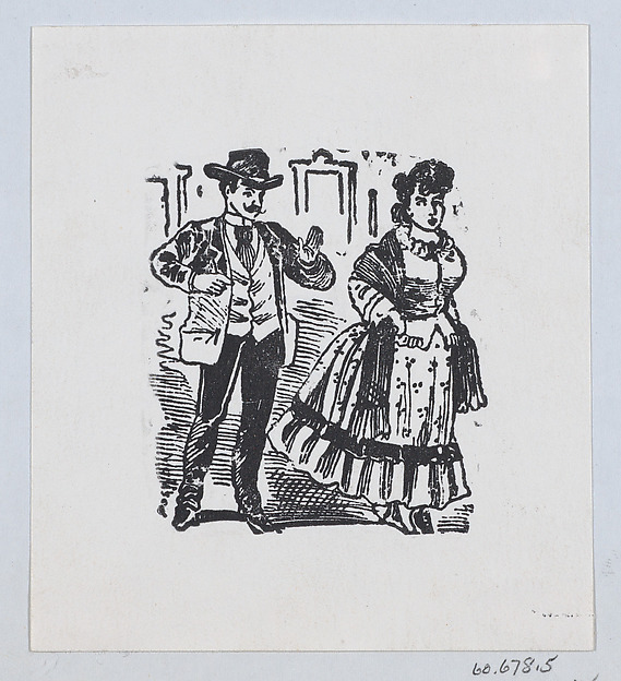 José Guadalupe Posada, A woman turning to walk away from a man