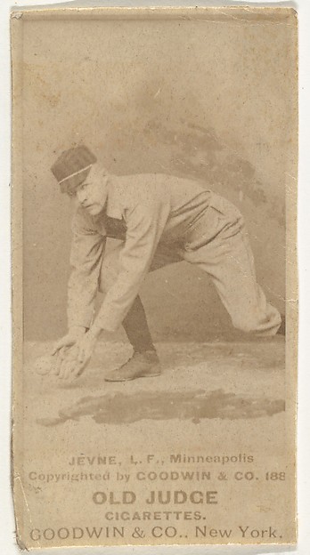 Goodwin & Company, Frederick B. "Ned" Jevne, Left Field, Minneapolis, from the Old Judge series (N172) for Old Judge Cigarettes