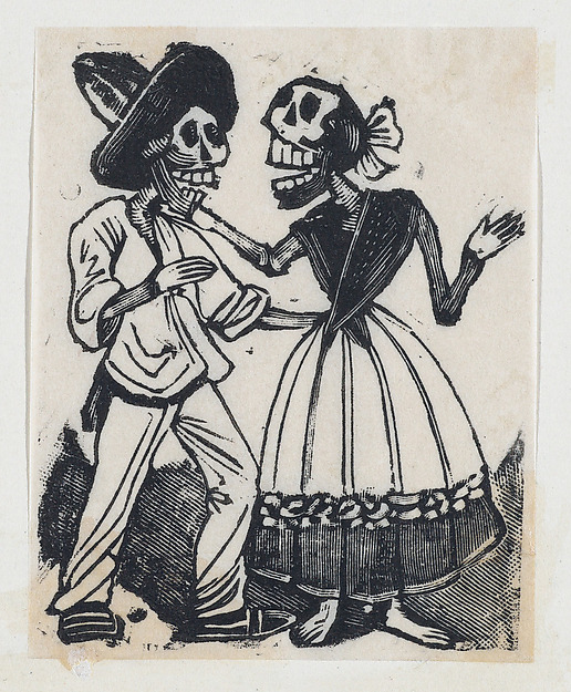 José Guadalupe Posada, Male and female skeleton talking (vignette for the feast of the dead)