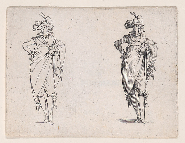 Jacques Callot, Le Gentilhomme de Face, La Main Droite Sur la Hanche (Gentleman Facing Foward, his Right Hand on his Hip), from Les Caprices Series A, The Florence Set