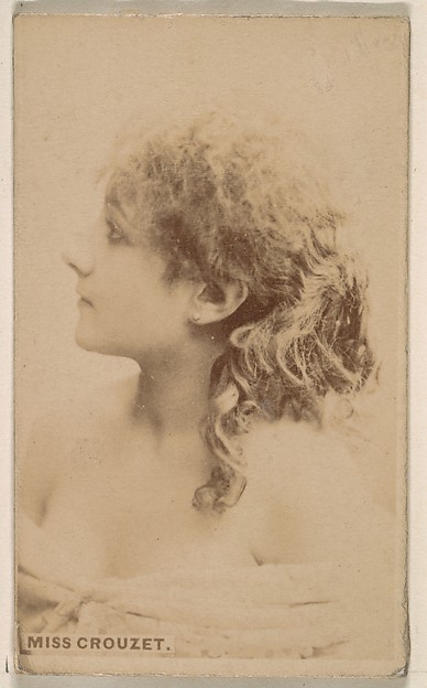 Kinney Brothers Tobacco Company, Miss Crouzet, from the Actresses series (N246), Type 1, issued by Kinney Brothers to promote Sporting Extra Cigarettes