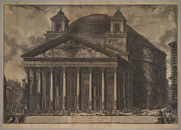 Giovanni Battista Piranesi, The Pantheon exterior (Veduta del Pantheon d'Agrippa oggi Chiesa di S. Maria ad Martyres)