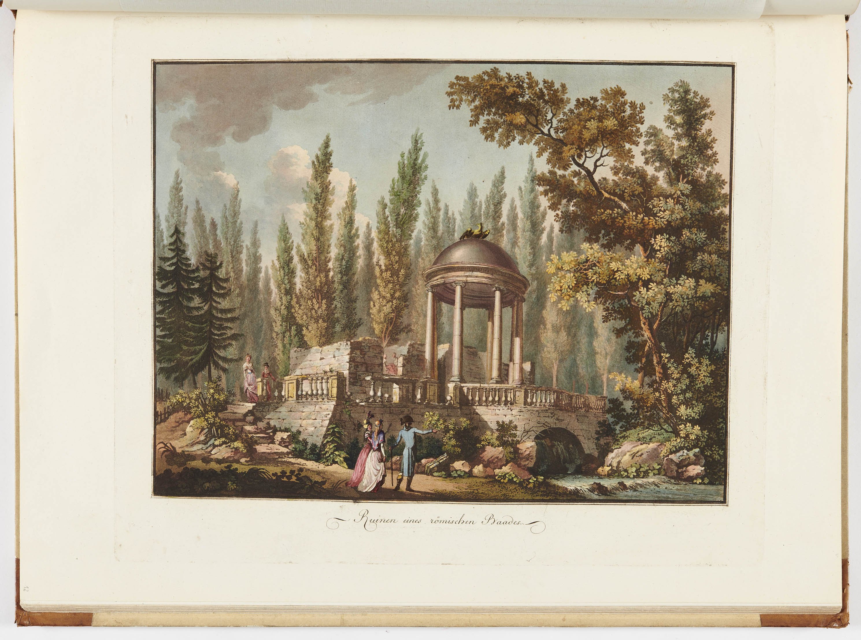 Johann Friedrich Frauenholz, "Ruinen eines römischen Baades" in Hohenheim