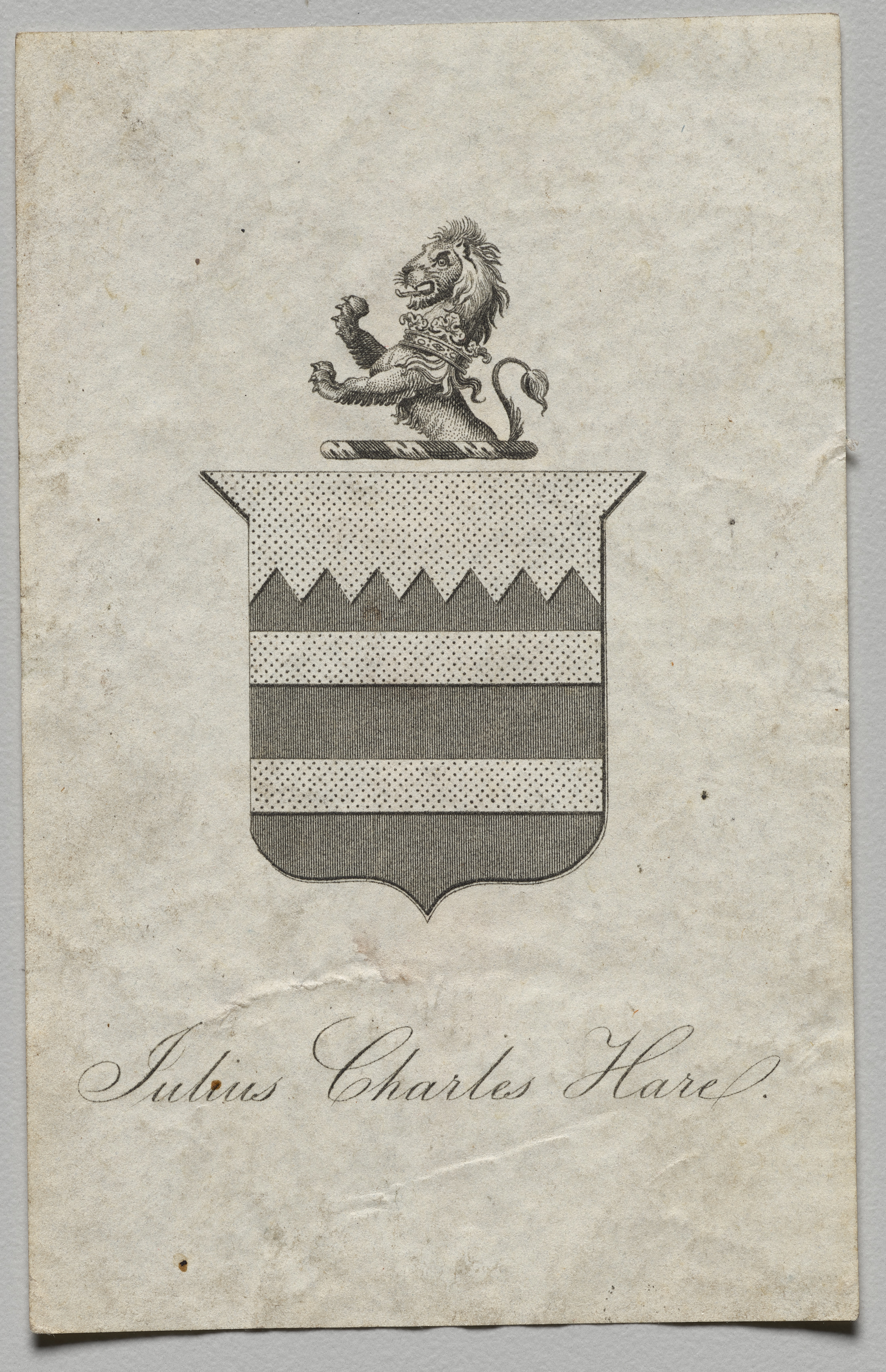 Unknown artist, Bookplate: Julius Charles Hare