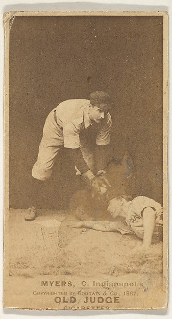 Goodwin & Company, Myers, Catcher, Indianapolis, from the Old Judge series (N172) for Old Judge Cigarettes