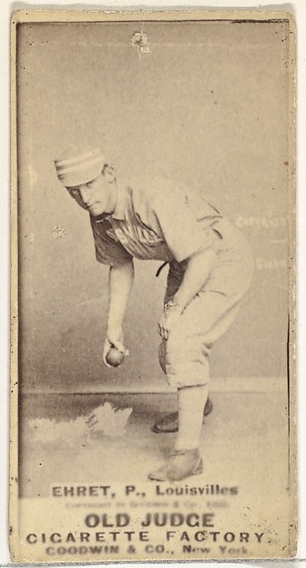 Goodwin & Company, Philip Sydney "Red" Ehret, Pitcher, Louisville Colonels, from the Old Judge series (N172) for Old Judge Cigarettes