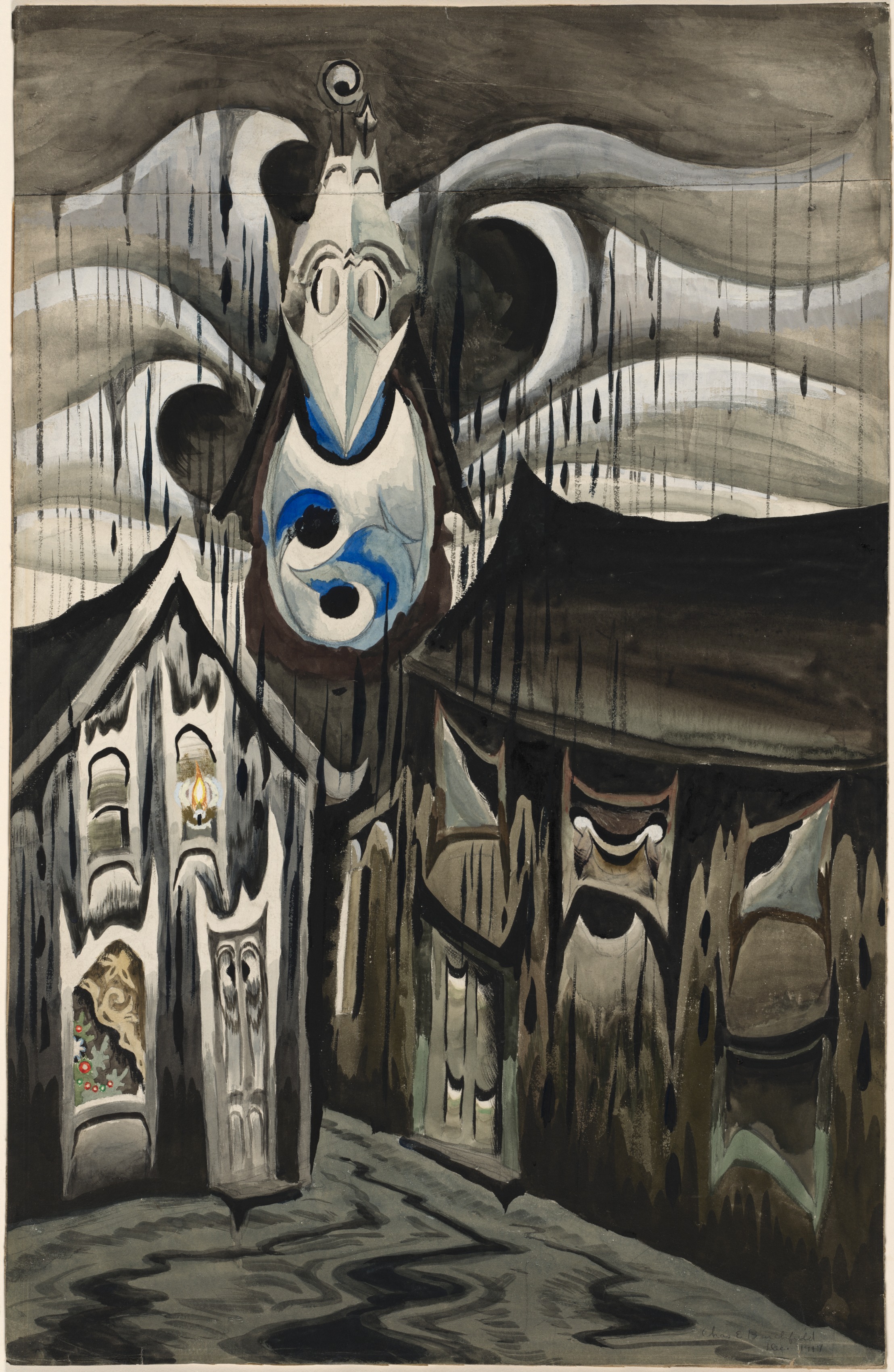 Charles Burchfield, Church Bells Ringing, Rainy Winter Night