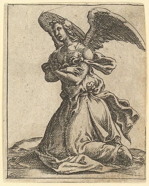Giorgio Ghisi, The Virgin of Sorrows: Angel; one of nine surrounding compartments from the Virgin of Sorrows, now separated