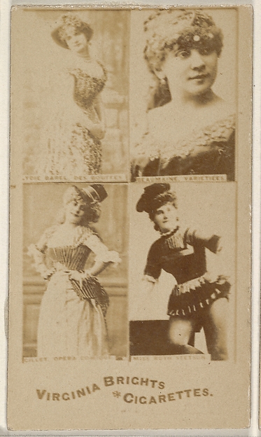 Allen & Ginter, Beaumaine, Variettees/ Callet, Opera Comique/ Miss Ruth Stetson, from the Actors and Actresses series (N45, Type 4) for Virginia Brights Cigarettes