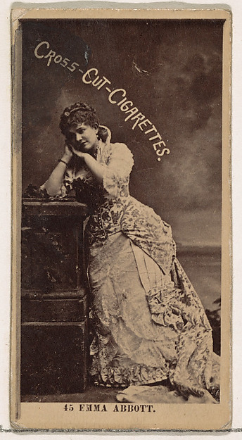 W. Duke, Sons & Co., Card Number 45, Emma Abbott, from the Actors and Actresses series (N145-2) issued by Duke Sons & Co. to promote Cross Cut Cigarettes