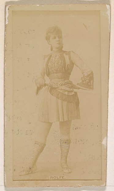 Kinney Brothers Tobacco Company, Miss Rolfe, from the Actresses series (N245) issued by Kinney Brothers to promote Sweet Caporal Cigarettes