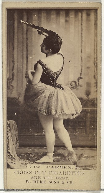 W. Duke, Sons & Co., Card Number 712, Carmen, from the Actors and Actresses series (N145-3) issued by Duke Sons & Co. to promote Cross Cut Cigarettes